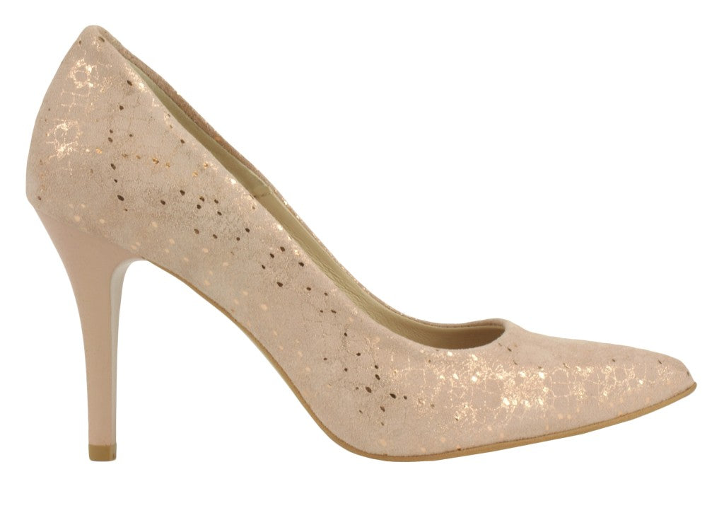 Bosccolo Womens High Heels - Silver Plated Pale Pink