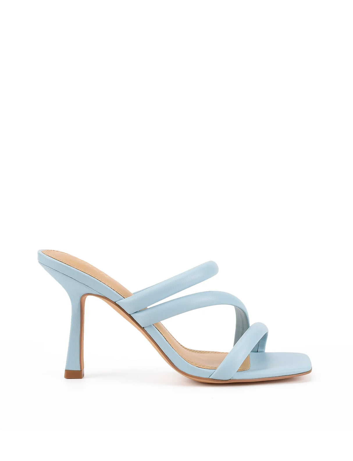 Siren Heeled Sandals - Pale Blue Leather