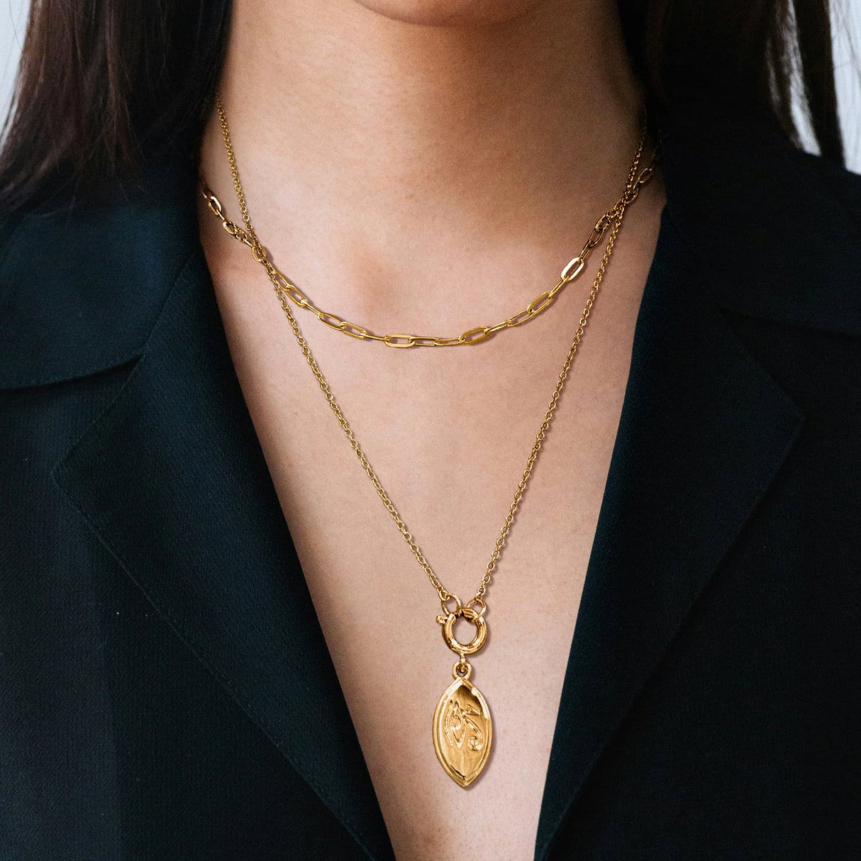 Bullion Gold Paperclip Link Chain Gold Plated Necklace