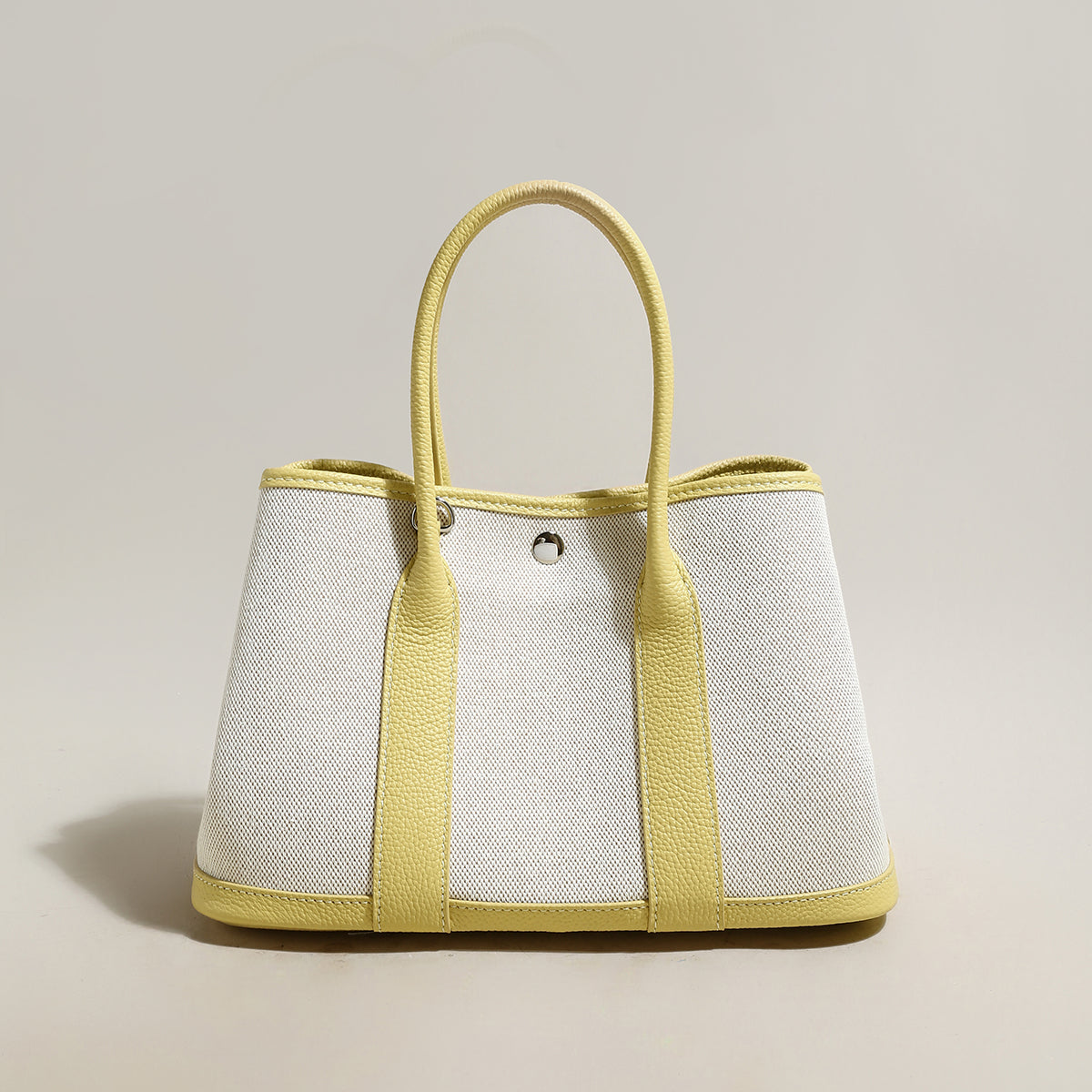 Botanical Canvas & Leather Garden Tote Bag - Yellow