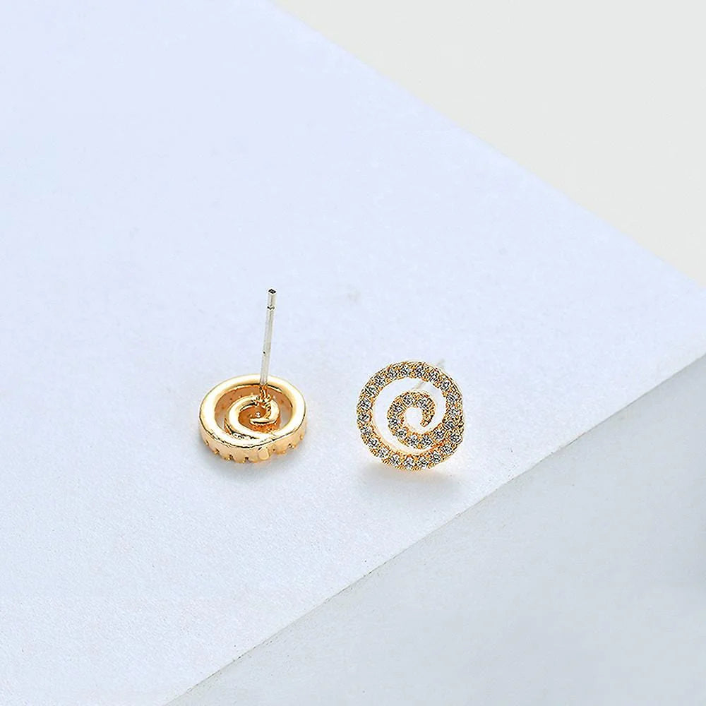 Bullion Gold Spiral Stud Earrings