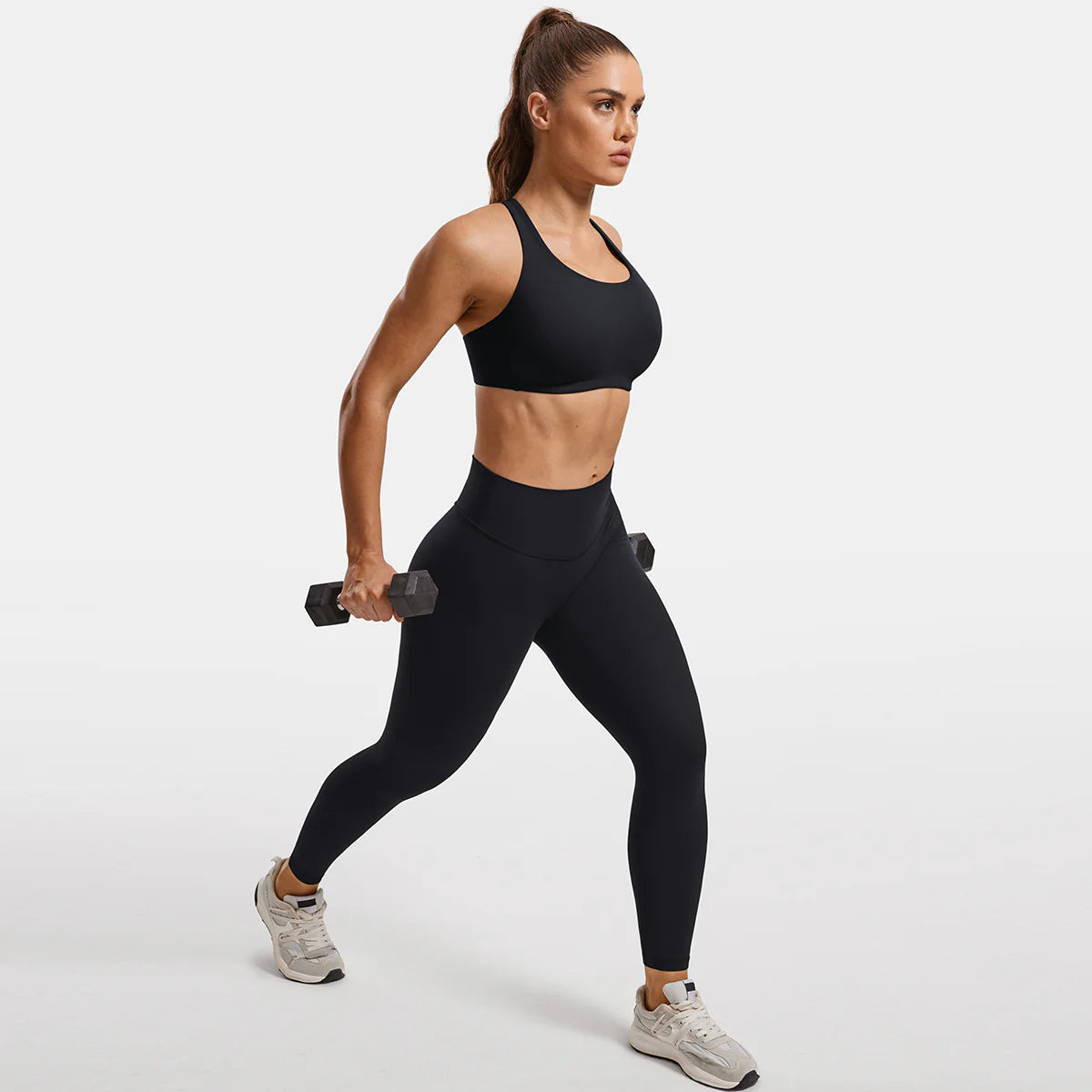 Power On Molded Cup Strappy Racerback Wireless Bra - Black
