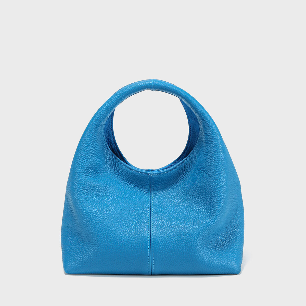 Premium Calfskin Leather Slouchy Hobo Bag - Blue