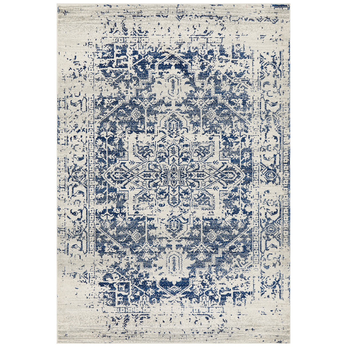 Evoke 253 White Navy Rug
