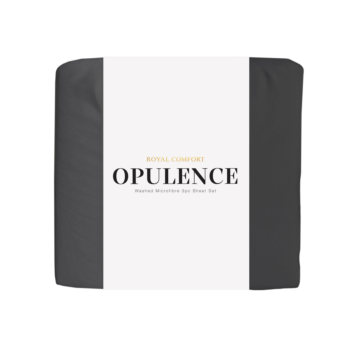 Royal Comfort Opulence Washed Microfibre Sheet Set Charcoal