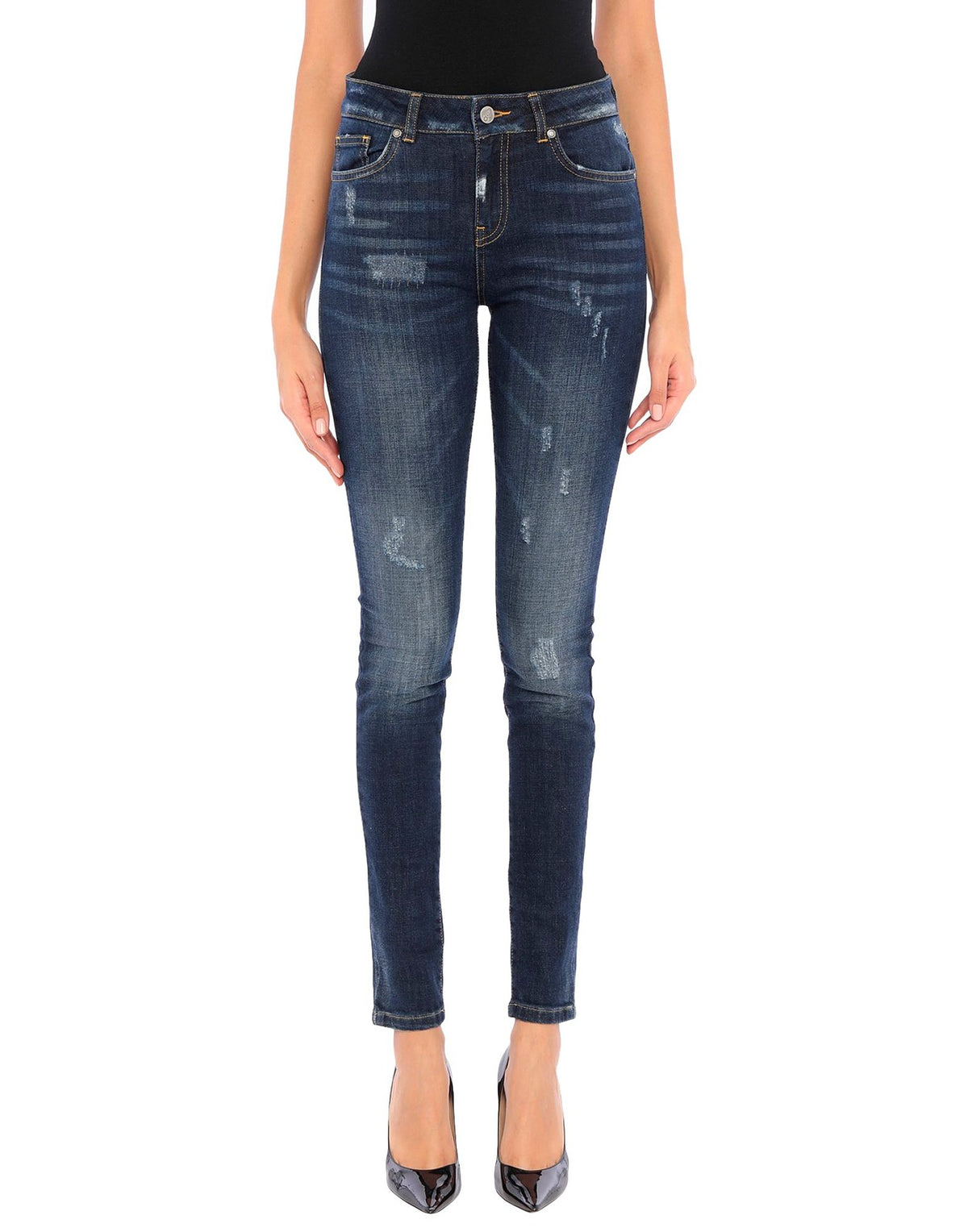 Frankie Morello Womens Jeans - Blue