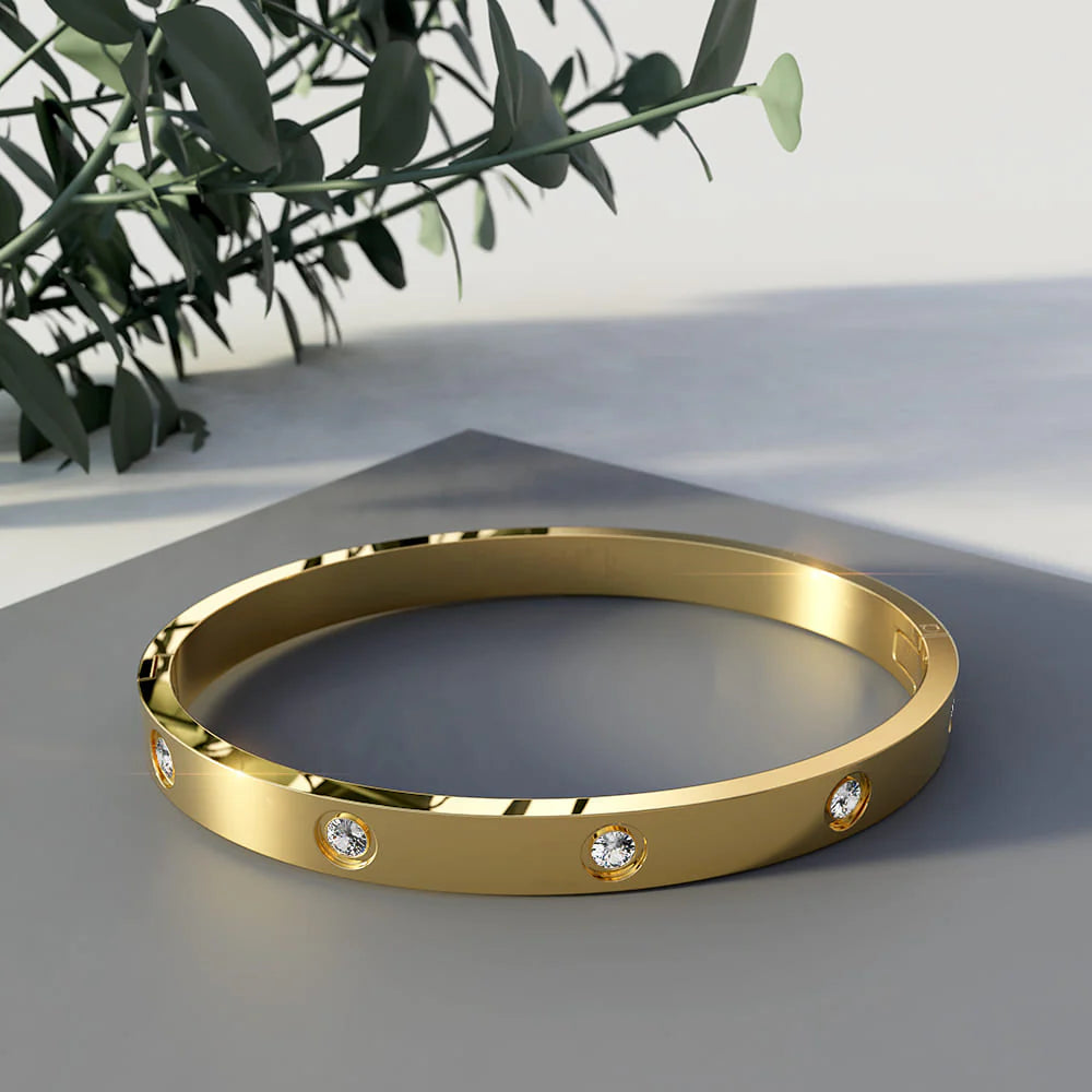 Bullion Gold Cecelia Stainless Steel Bangle in Gold