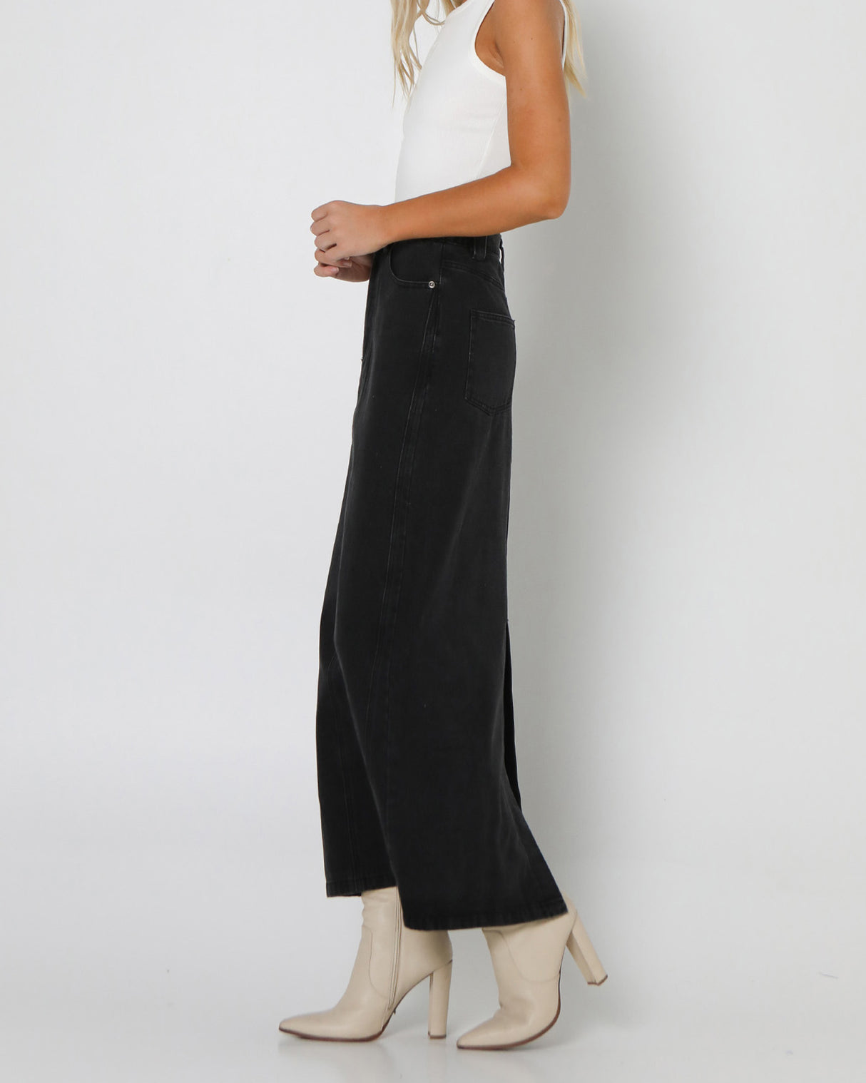 Lost In Lunar Women's Oslo Maxi Skirt - Black Denim