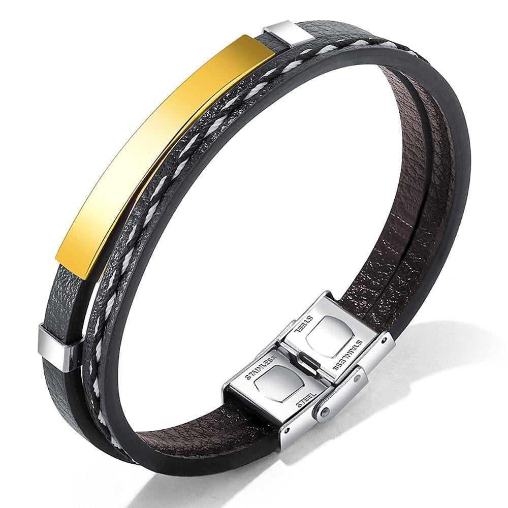 Daily Wear Minimalistic Vegan Leather Bracelet Gold