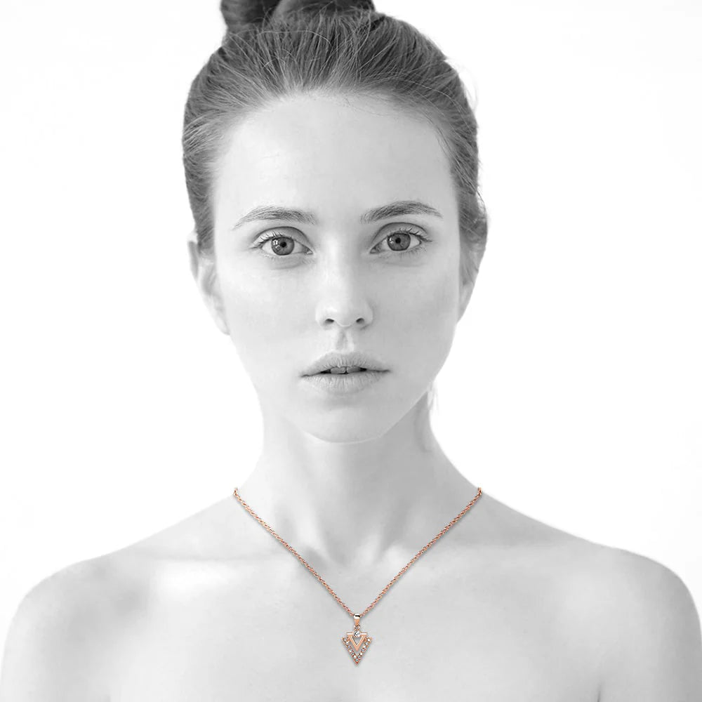 Krystal Couture Trilateral Necklace Embellished with Crystals from SWAROVSKI in Rose Gold