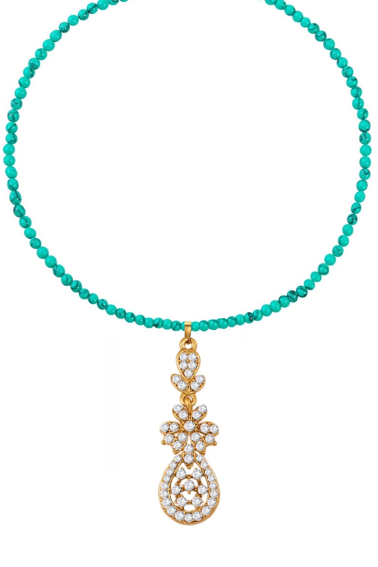 Liv Oliver 18K Gold Turquoise Statement Necklace