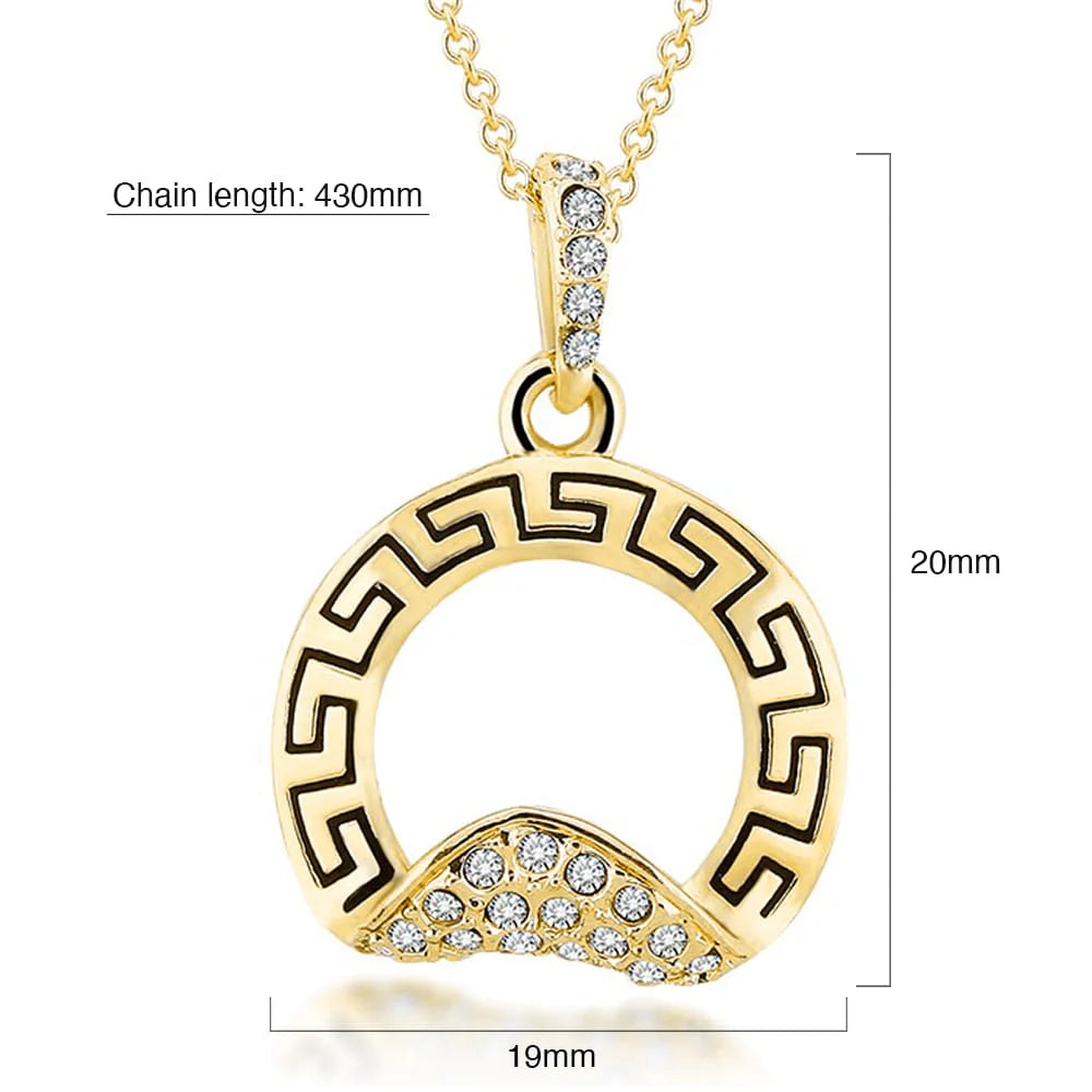 Krystal Couture Trendy Omega Pendant Necklace Embellished with SWAROVSKI Crystals