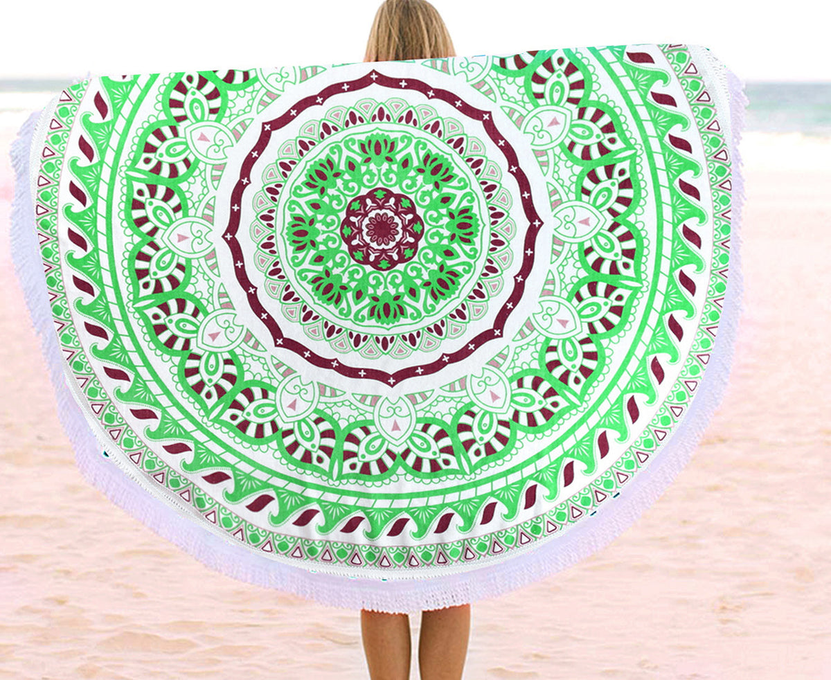 TODO Luxury Thick Microfiber Round Beach Towel Throw Rug Ttowel09
