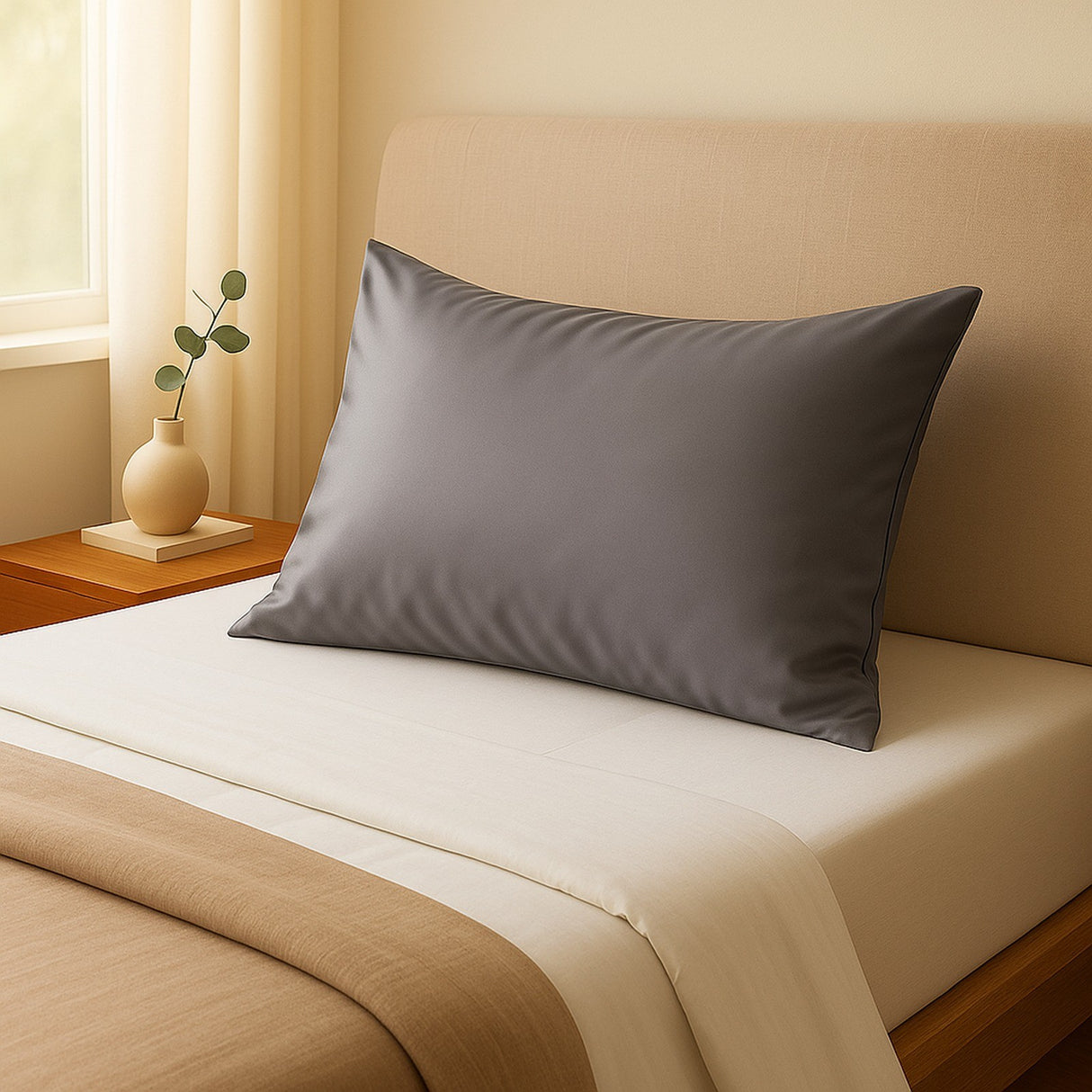Pure Silk Pillowcase - Single Pack - Charcoal