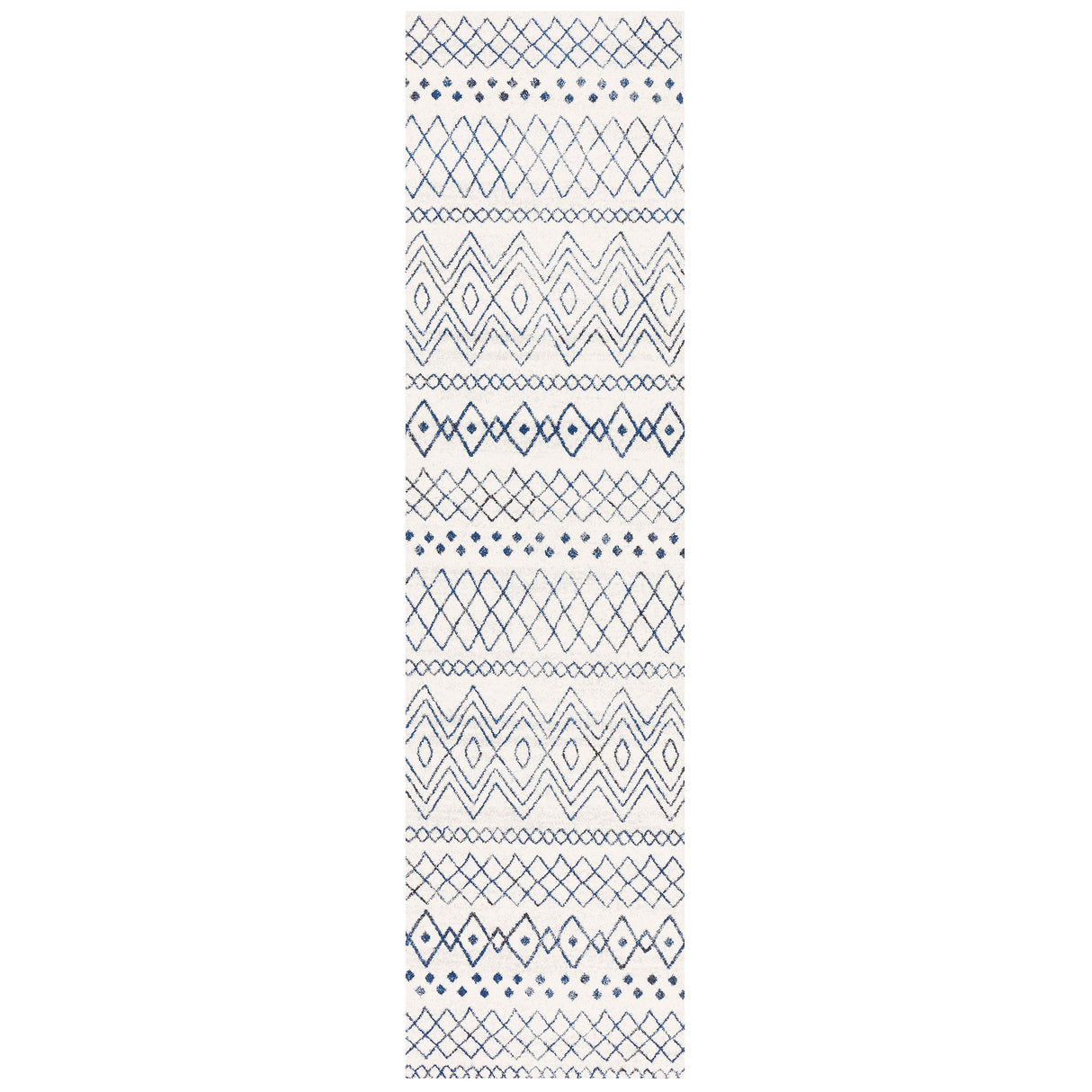 Oasis 453 White Blue Runner Rug