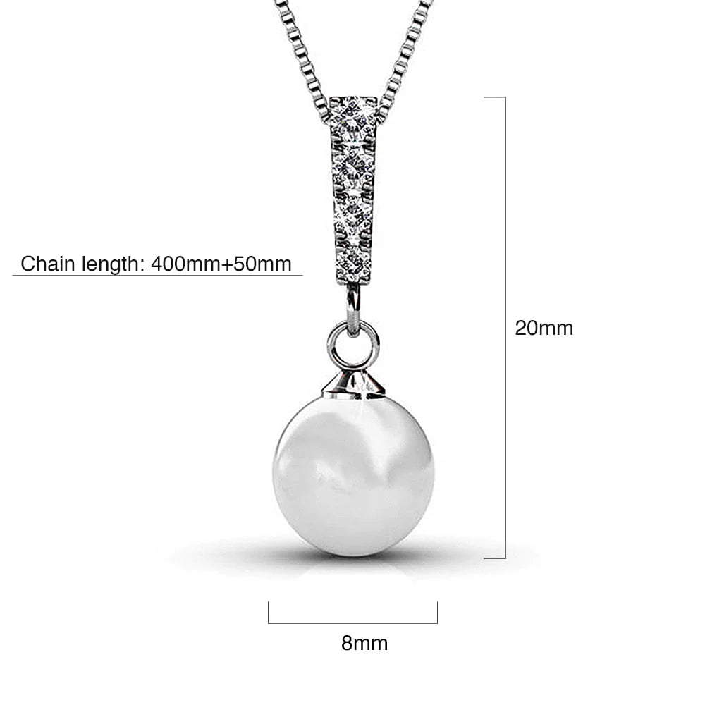 Krystal Couture Lustrous Pendant Necklace Embellished with Swarovski Crystals