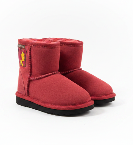 Australian Leather Ugg Kids Winnie The Pooh Short - Maroon - AU8