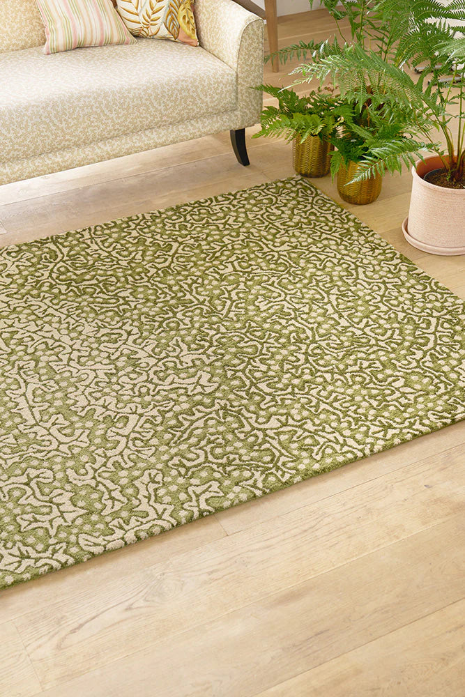 Sanderson Truffle Olive 446007 Outdoor Rug