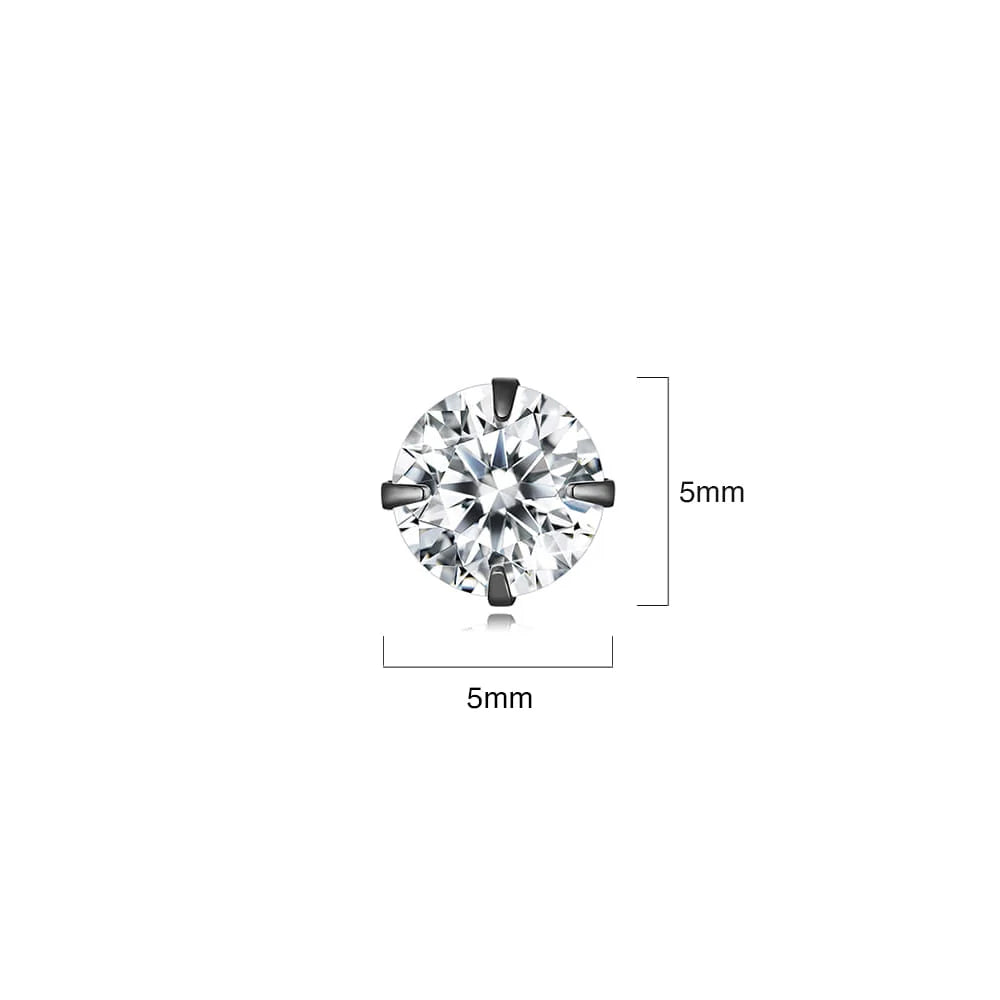 Solid 925 Signature Silver Mary Anne Crystal Stud Earrings In Black Gold