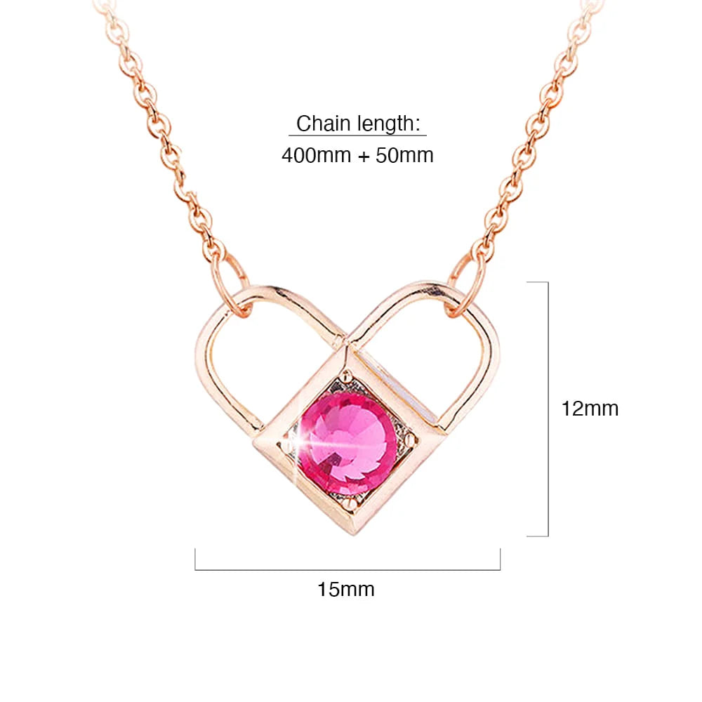 Boxed Celeste Heart Necklace and Earrings Set Embellished with SWAROVSKI® crystals