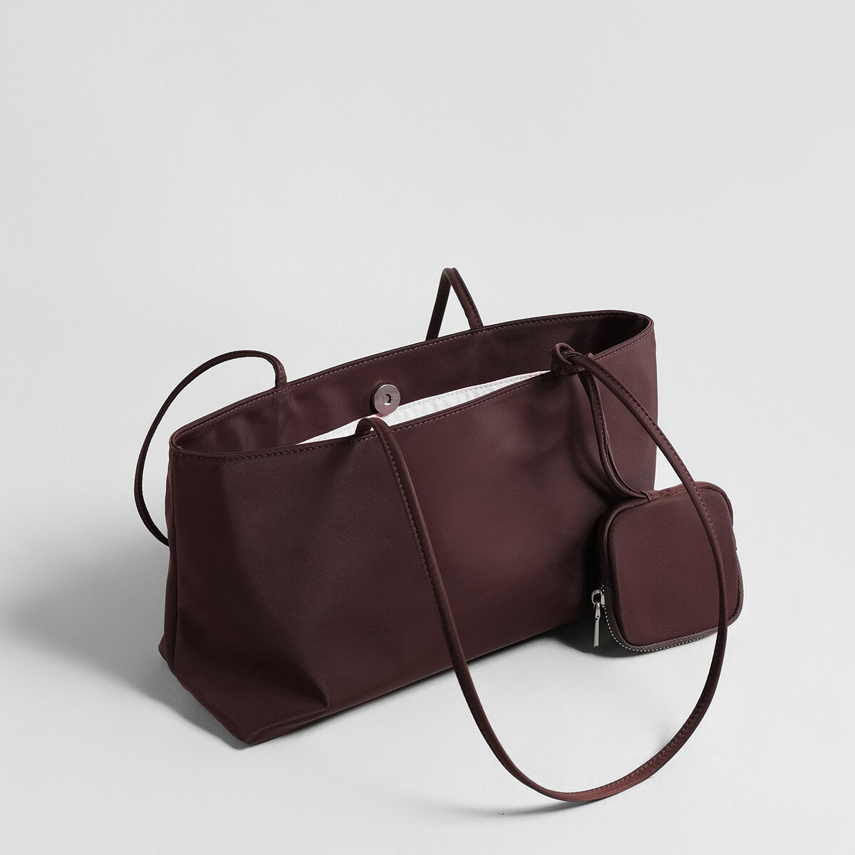 Nylon Tote Bag - Chocolate