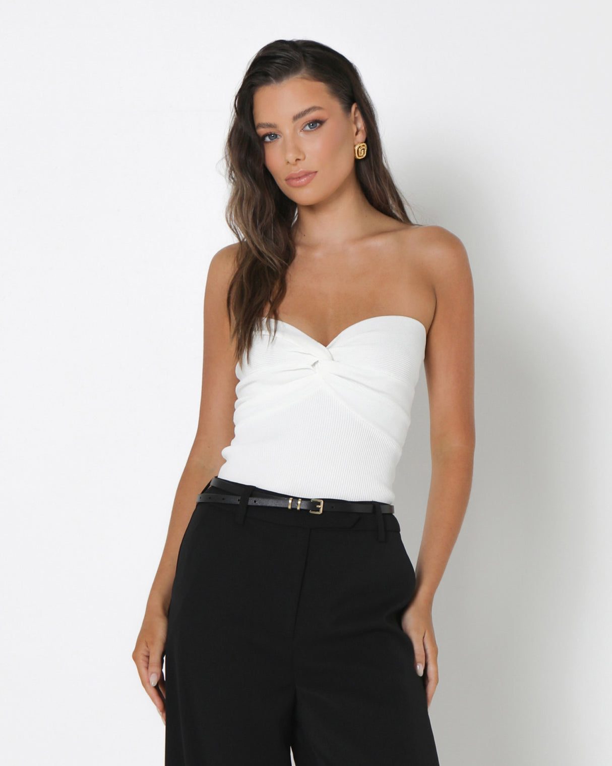 Madison The Label Mae Knit Top - White