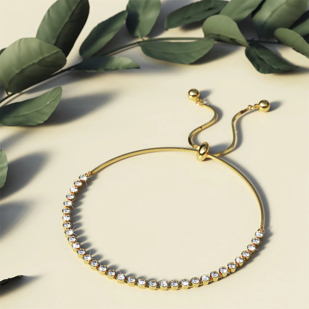 Krystal Couture Tia Gleam Pull-Tie Tennis Bracelet