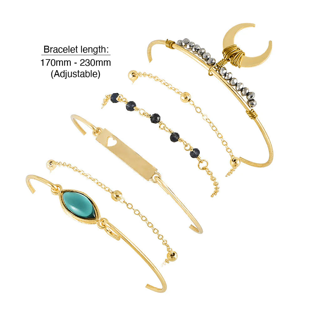 Bohemian 6-Piece Charm Bead Bracelet Set