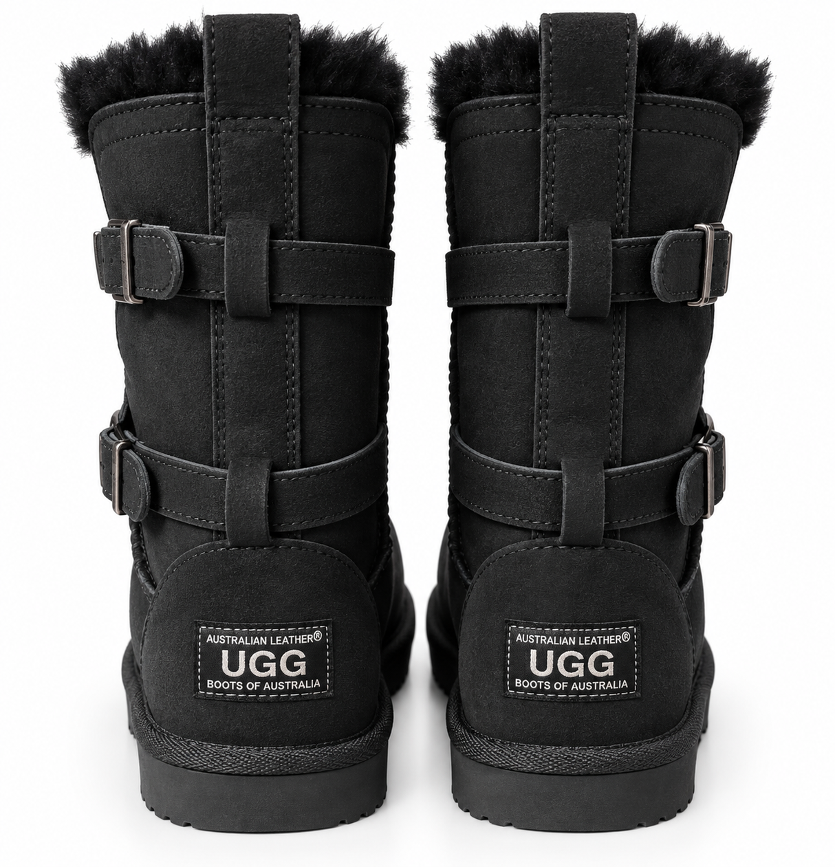 Australian Leather Ugg Clasicc Short Double Buckle - Black - AU4