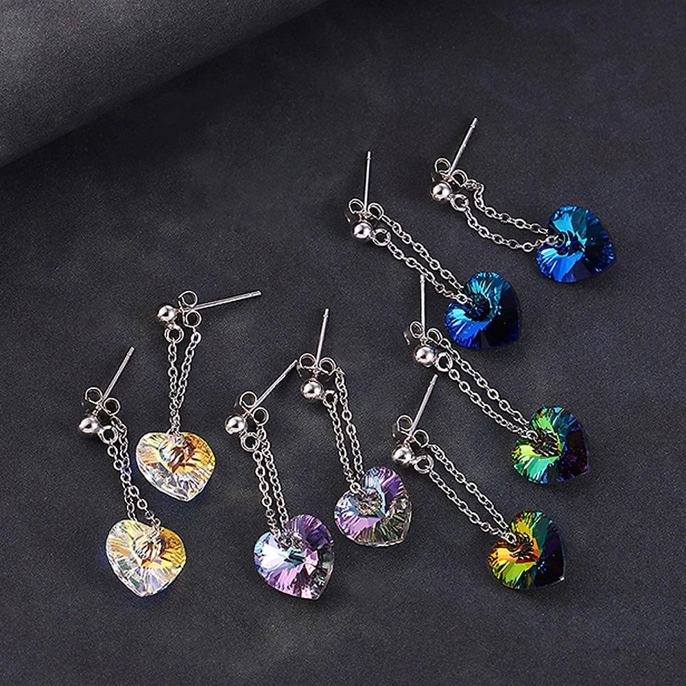 Krystal Couture My Love Dangle Earrings Embellished with Crystals from Swarovski Moonlight