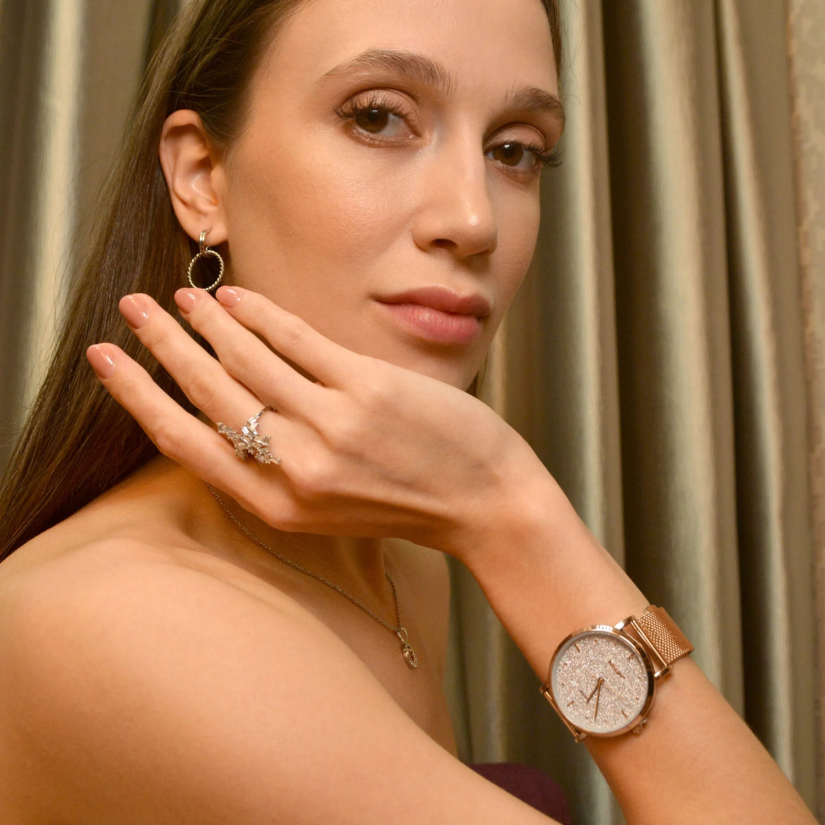 Bullion Gold Bullion Gold Seamless Dial Watch - Rose Gold and White