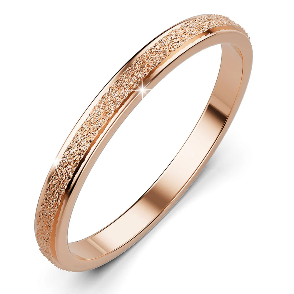 Bullion Gold Deva Glitter Textured Stacker Ring