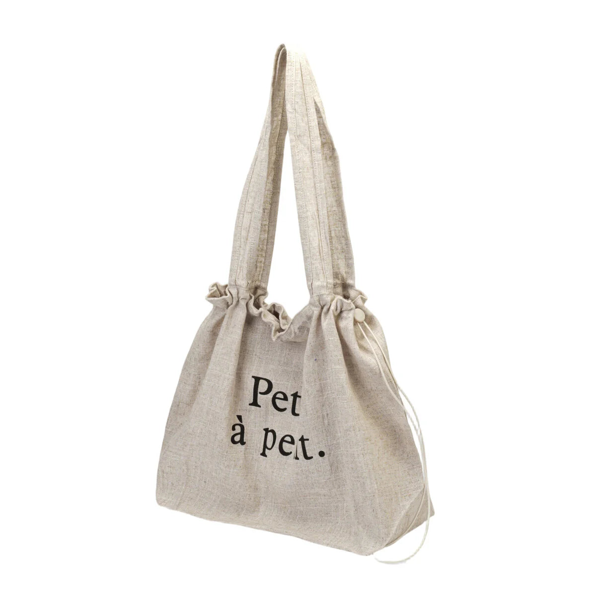 BAMEI Natural Linen Oversized Tote Bag with “Salomé” Letter Print - Ivory