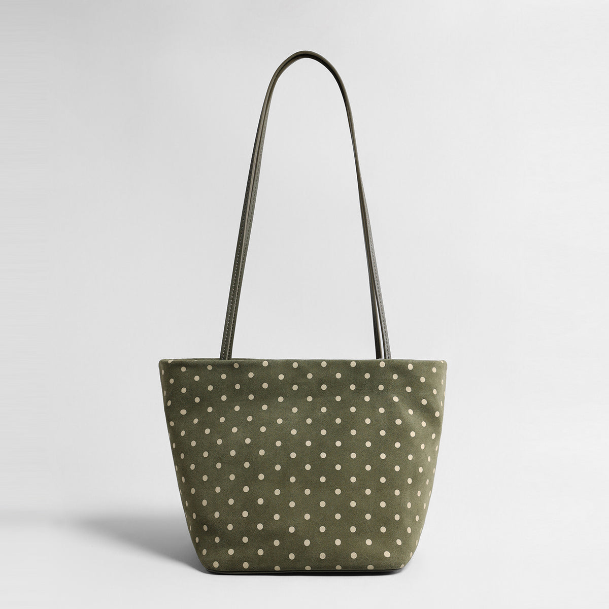 Vintage Polka Dot Suede Tote Bag – Leather Underarm & Shoulder Bag