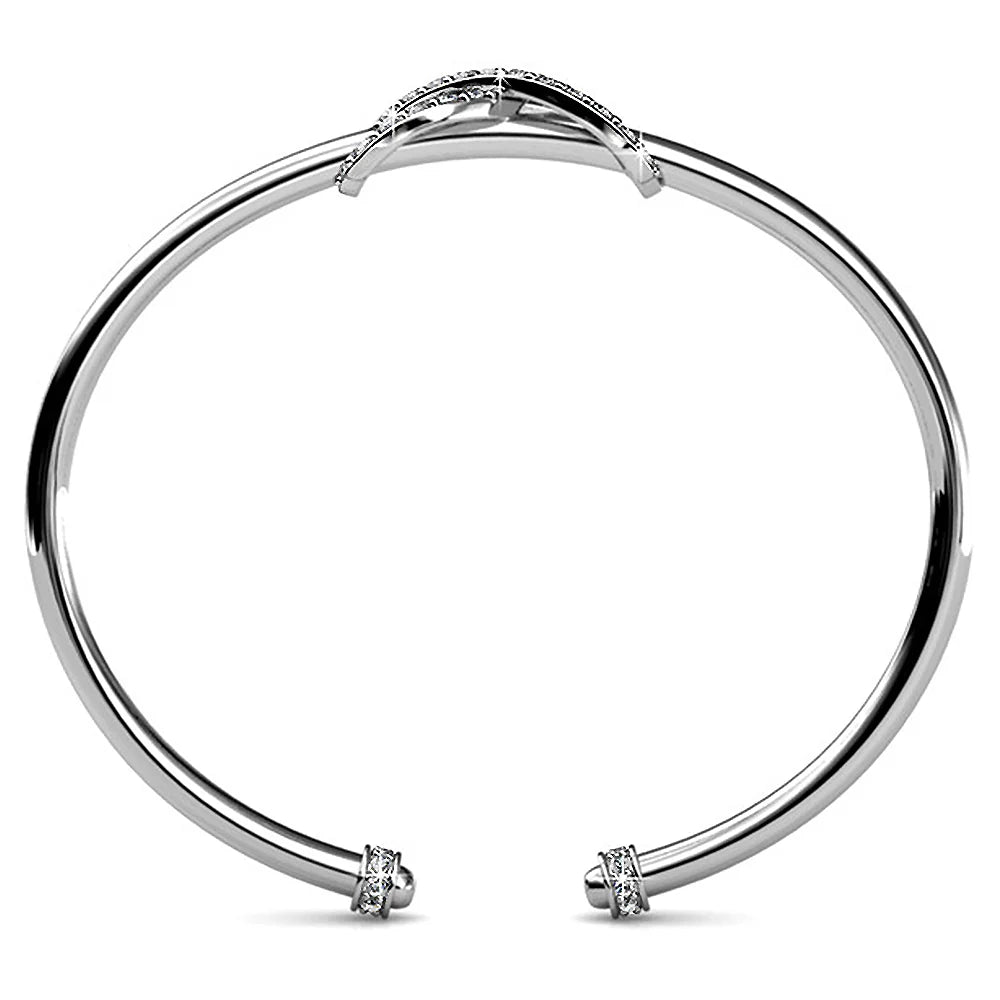 Krystal Couture Infinity Knot Bangle Embellished with SWAROVSKI Crystals