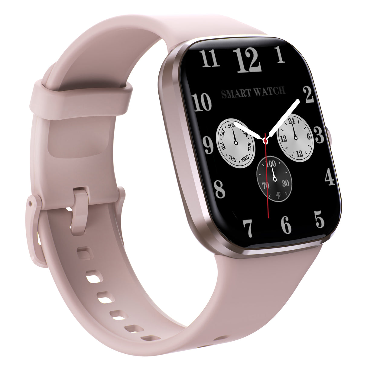 Bluetooth Smart Watch 1.96" TFT Touch Screen Temperature Heart Rate Blood Pressure BT 5.0 - Pink