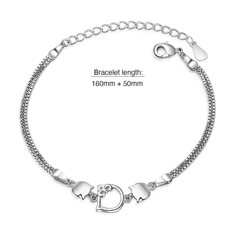 Merry Kitty Silver Bracelet
