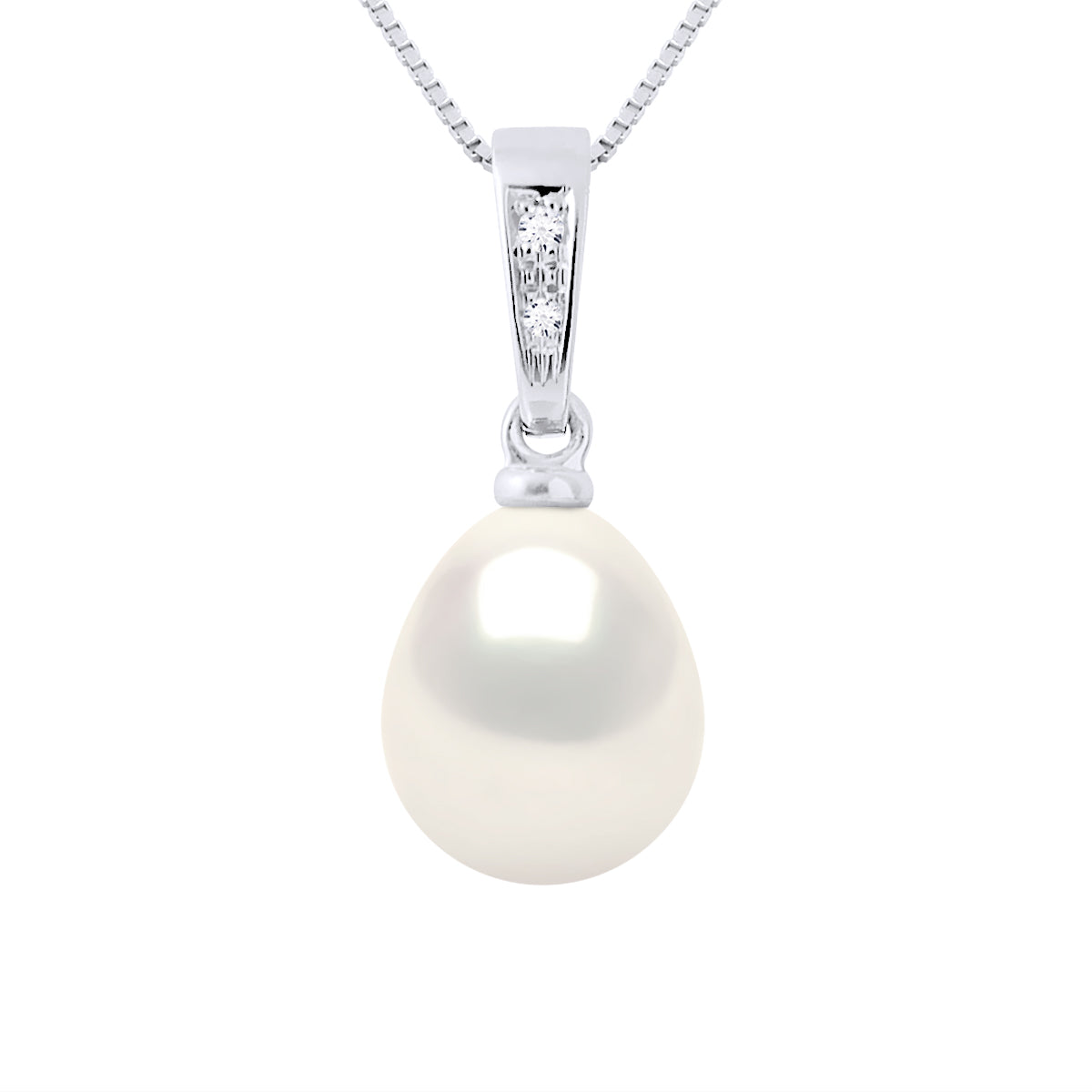 Pendant Jewelry Diamonds 0,01 Cts - Natural Pearl White - Longueur 42 cm