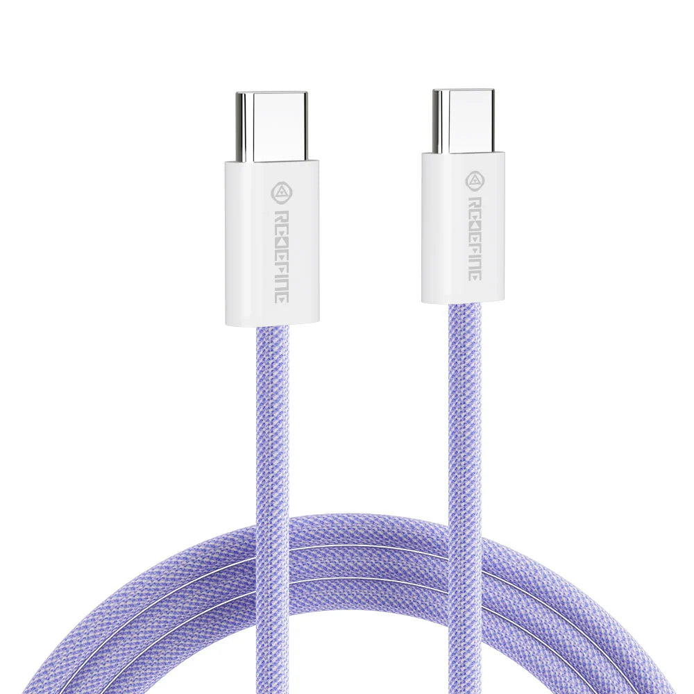 REDEFINE Type-C to Type-C USB Charging Data Sync Charge Cable 60W 1.5m - Purple