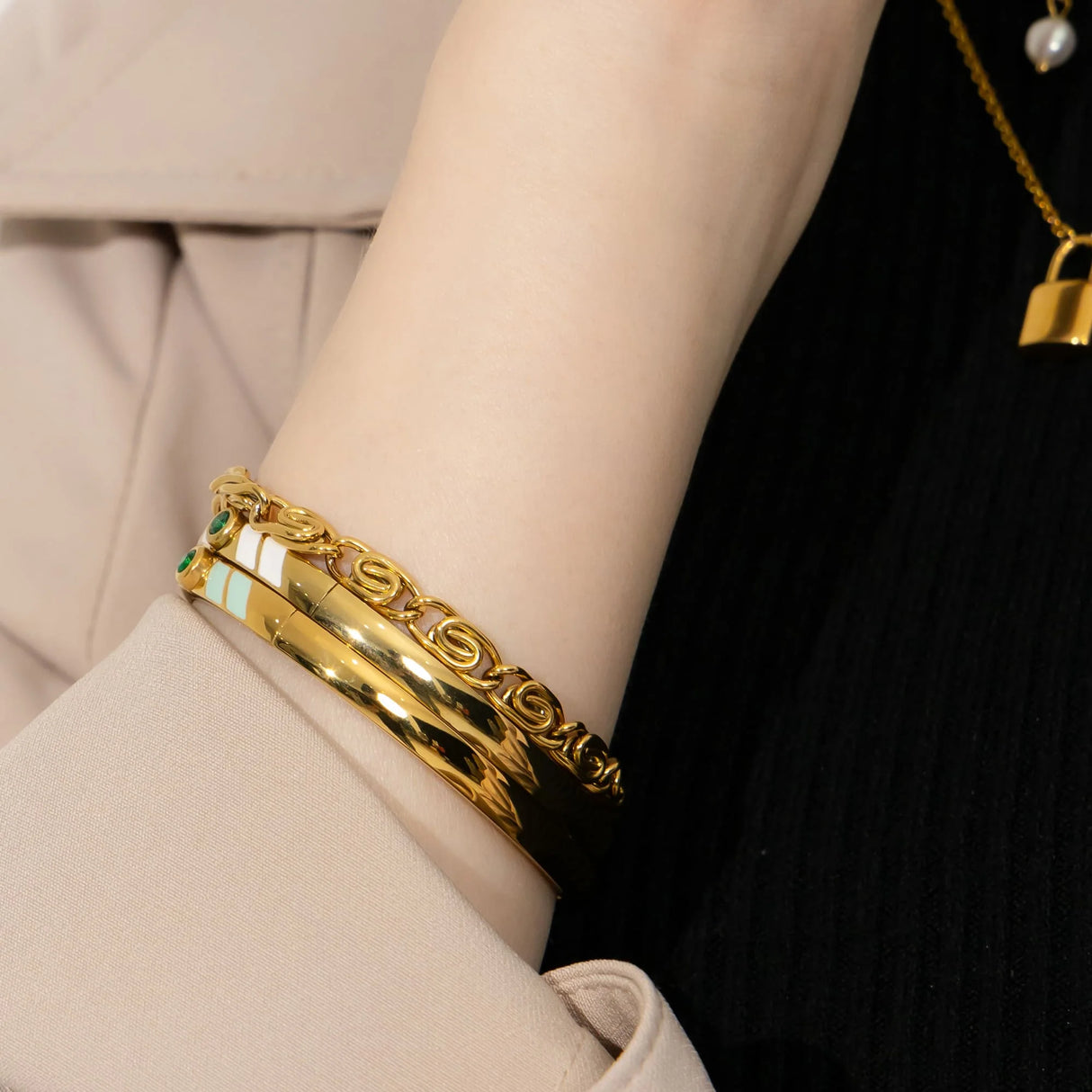 Bullion Gold Bianca Fancy Clip Link Chain Gold Bracelet