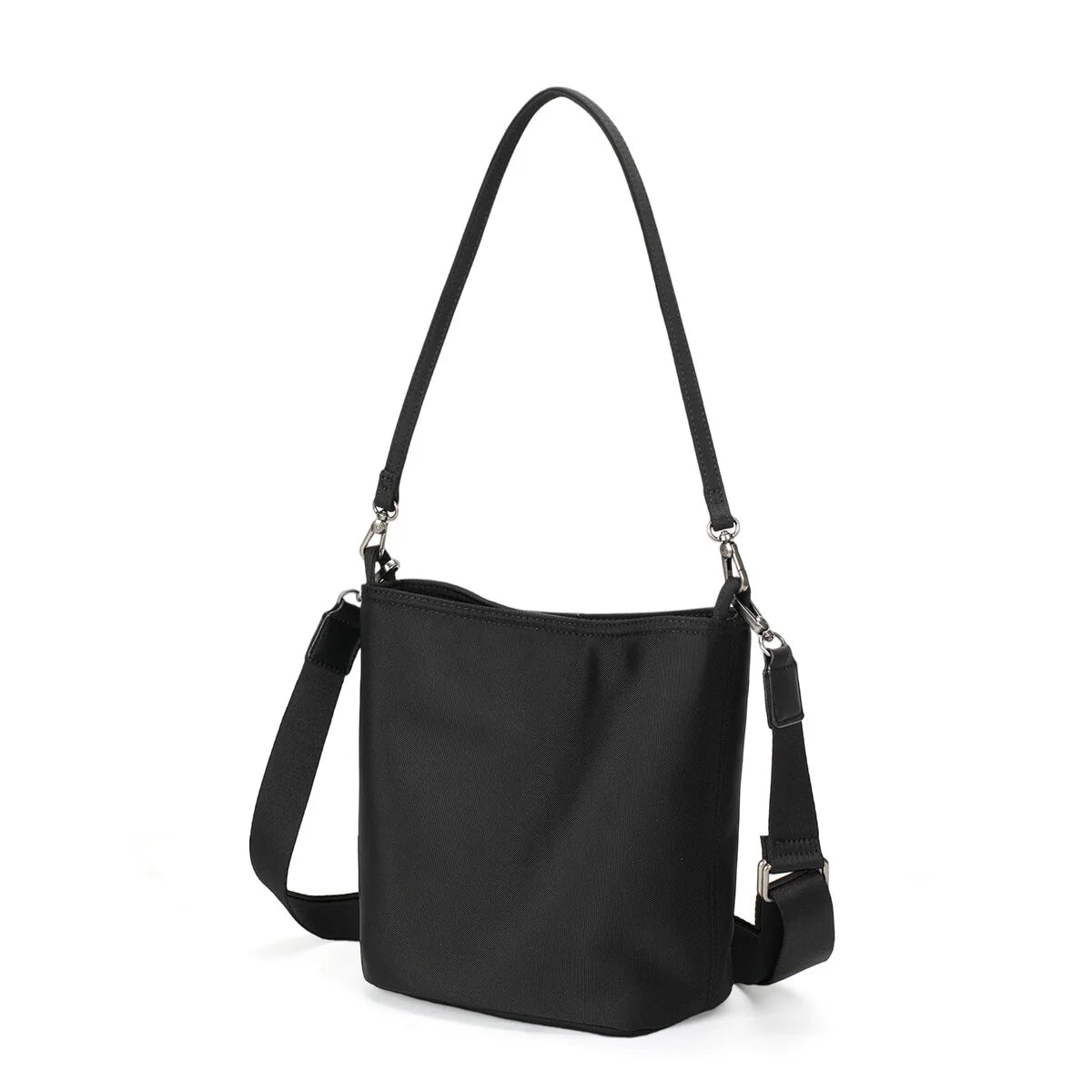 BAMEI Minimalist Water-Resistant Nylon Bucket Bag - Black