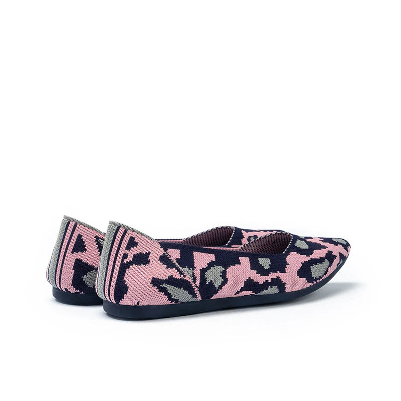 Leopard Print Pointed Toe Work Shoes - Pink