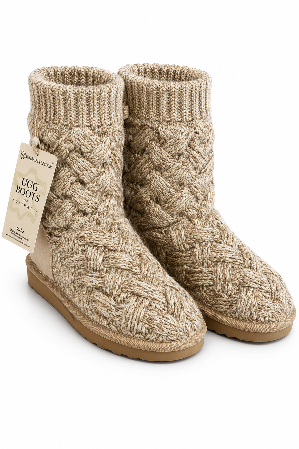 Australian Leather Ugg Knitted Nicole - Natural - AU5
