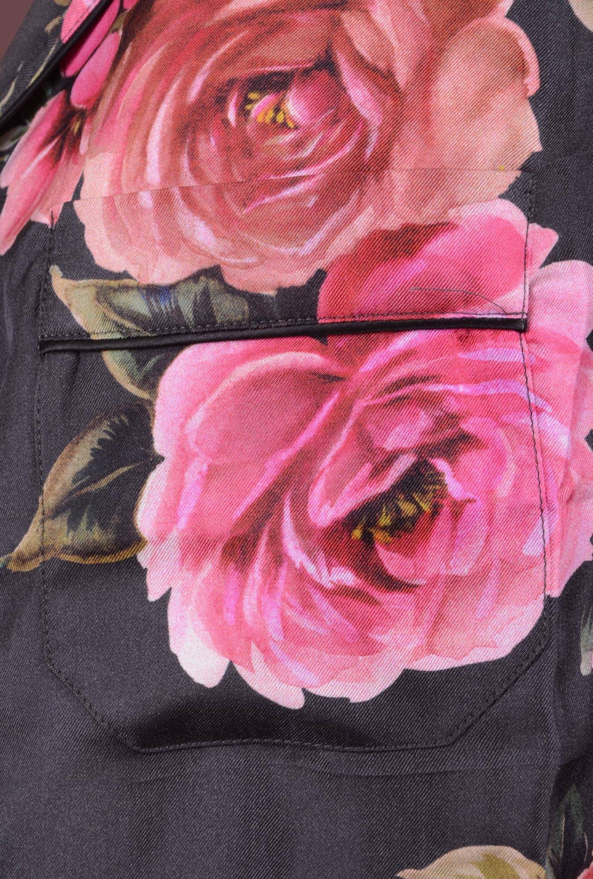 Dolce & Gabbana Men Roses Silk Pyjama Shirt