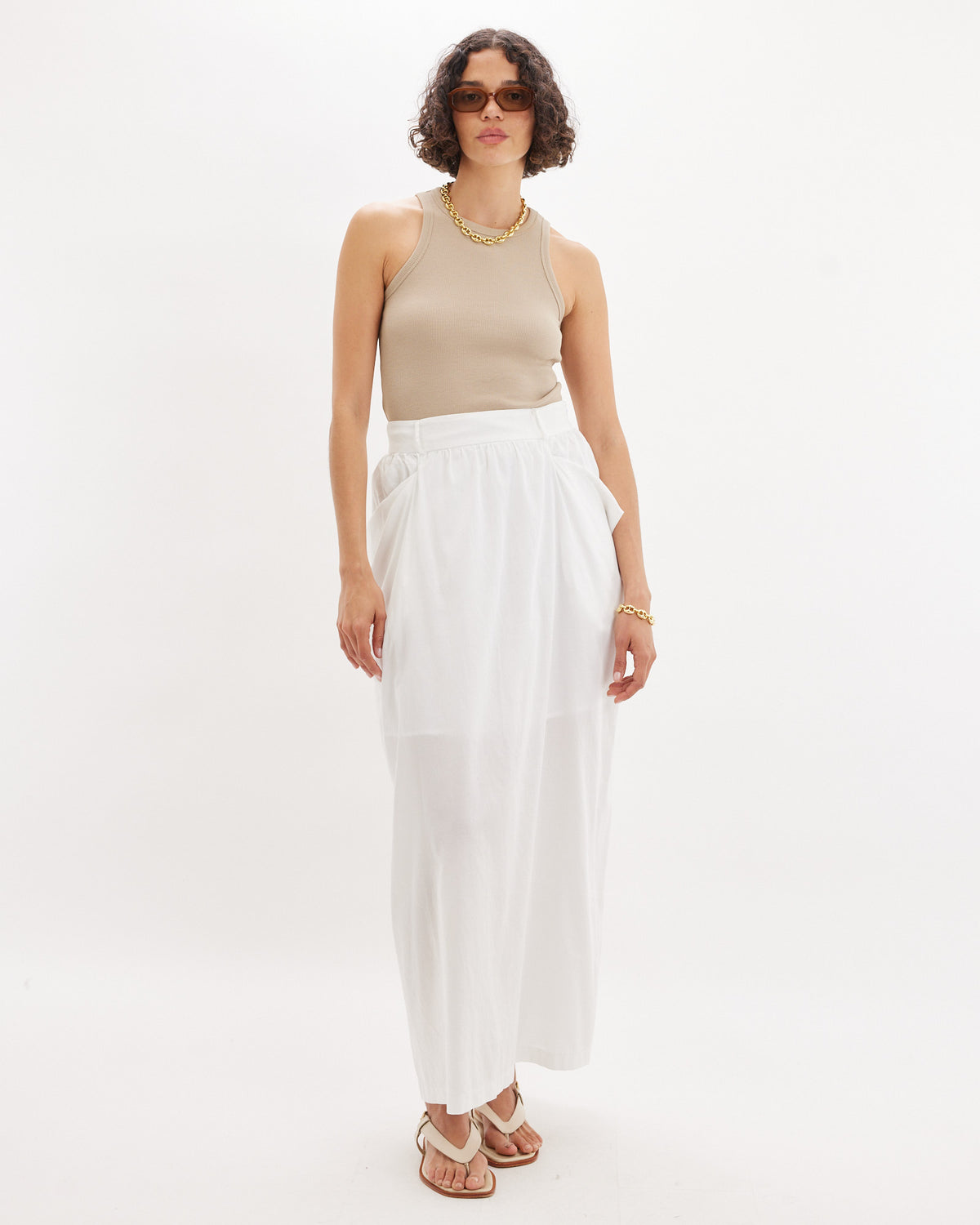 Amelius Nora Pocket Maxi Skirt - White