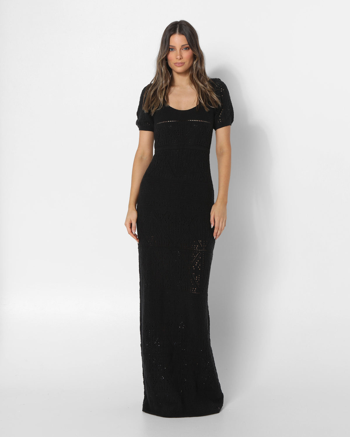 Lost In Lunar Ivy Knit Maxi Dress - Black