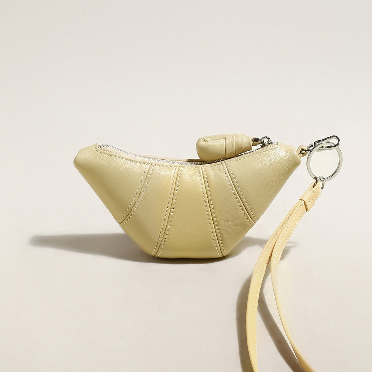 Croissant Mini Pouch Bag Charm - Yellow
