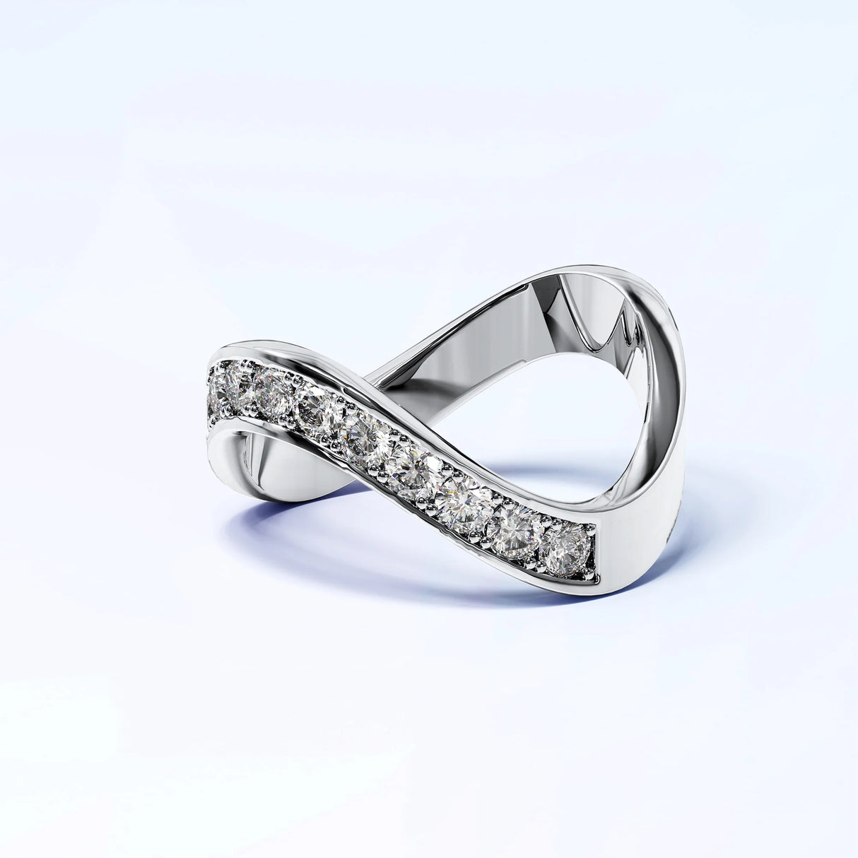 Krystal Couture Contortion Ring Embellished with Swarovski Crystals White Gold