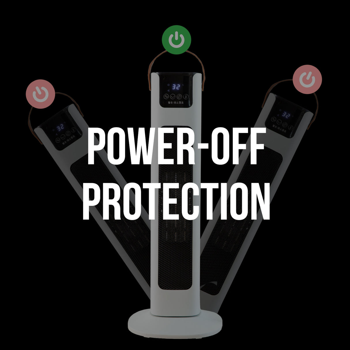Pursonic Touch Screen Tower Heater - White