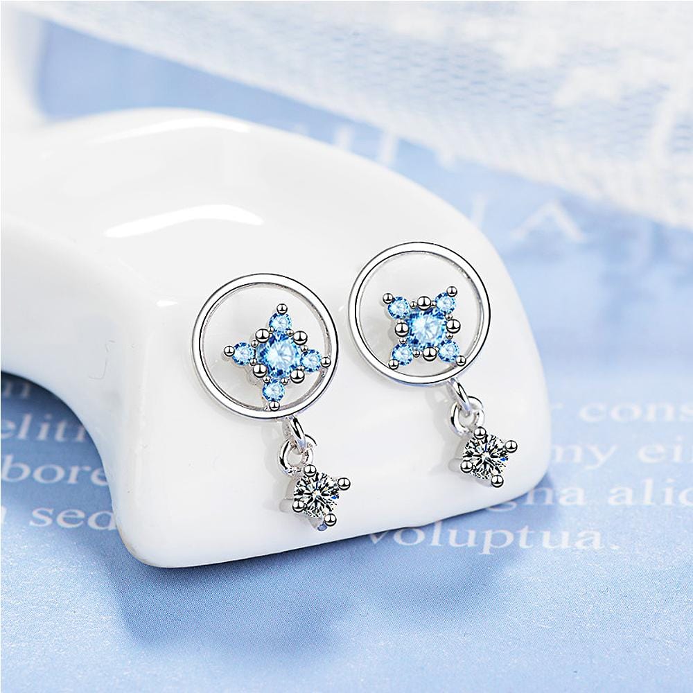 Bullion Gold Delightful Baby Blue Drop Earrings
